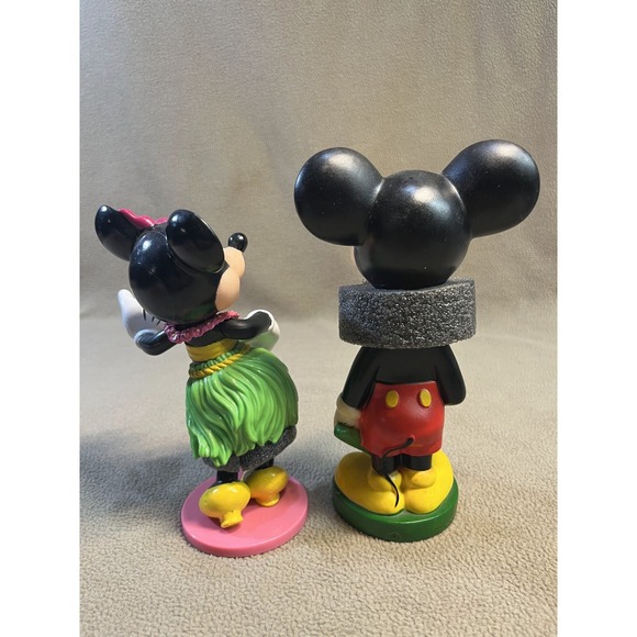 Vintage Disney Mickey and Minnie Mouse Hawaiian Hula Tropical Figurine Set - Picture 3 of 7